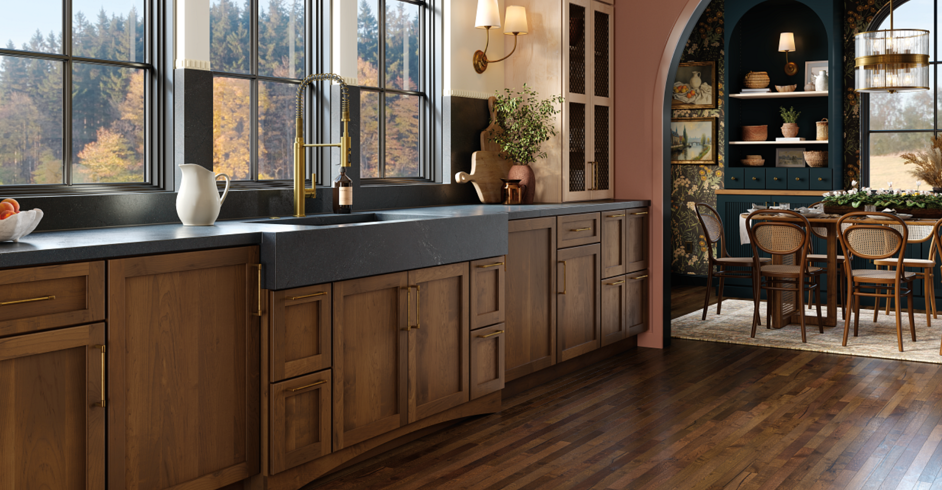 Kitchen with Tile flooring and backsplash Remodel